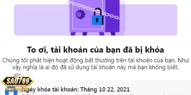 Tài khoản đăng nhập Sao789 bị khóa do vi phạm